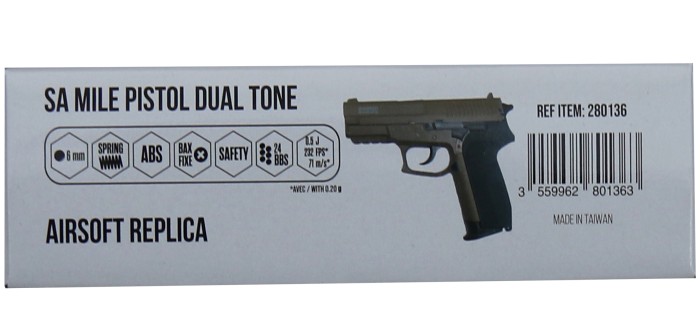 Swiss Arms, Airsoft Pistole, MLE HPA Flat Dark Earth, 6 mm, Federdruck, ab 14 J.